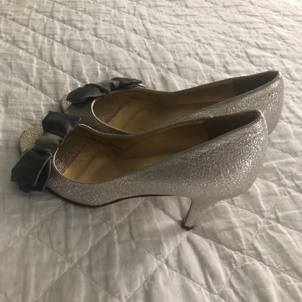 J Crew Silver Heels